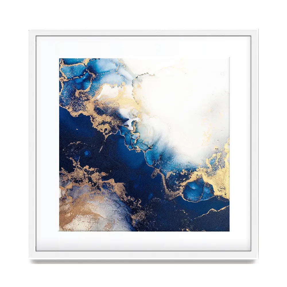 In The Deep Blue Square Framed Art Print In The Deep Blue Square Framed Art Print wall art product Art Print Shop