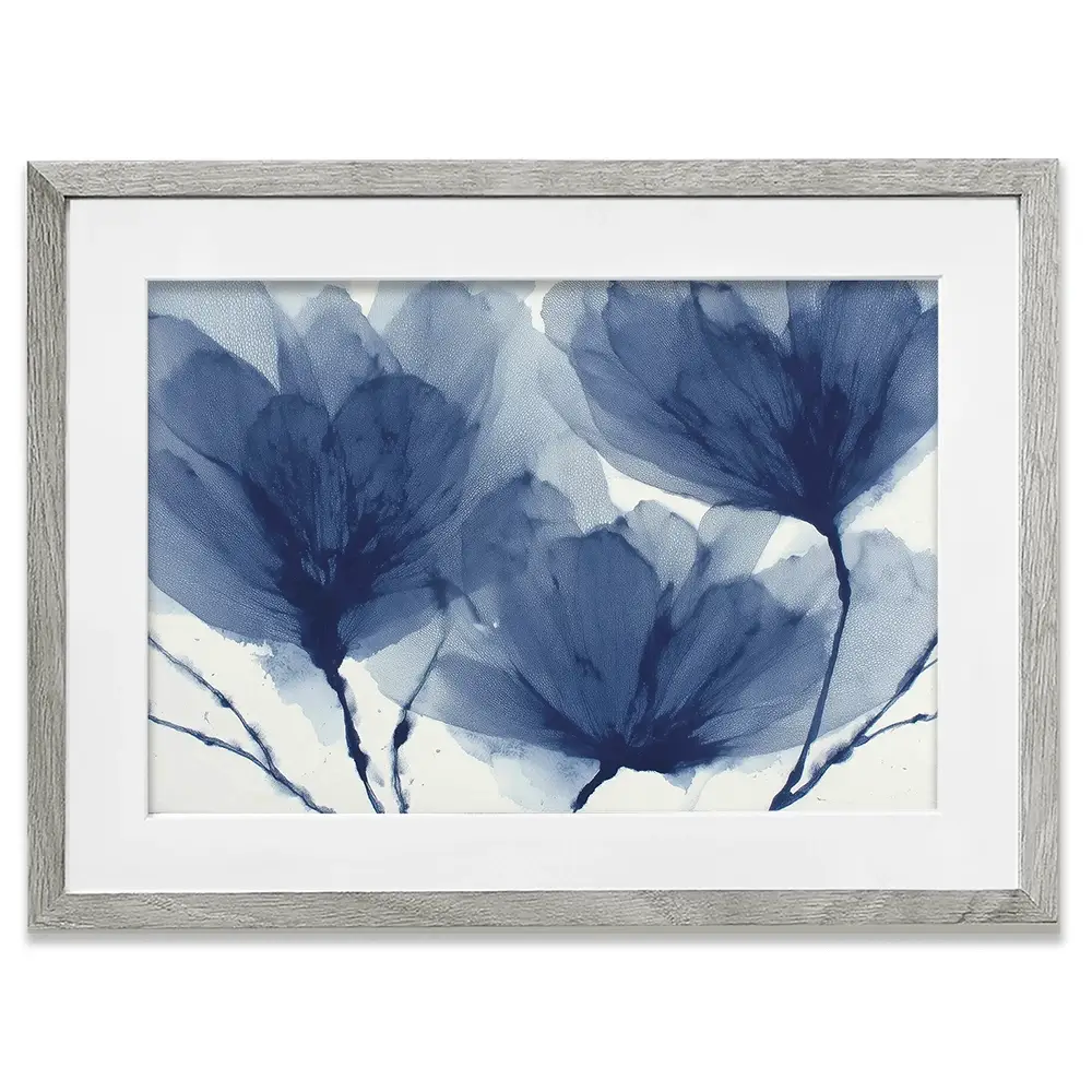 Indigo Dried Flowers Framed Art Print Indigo Dried Flowers Framed Art Print wall art product Chromatic Storm Studio