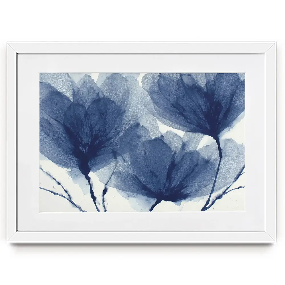 Indigo Dried Flowers Framed Art Print Indigo Dried Flowers Framed Art Print wall art product Chromatic Storm Studio