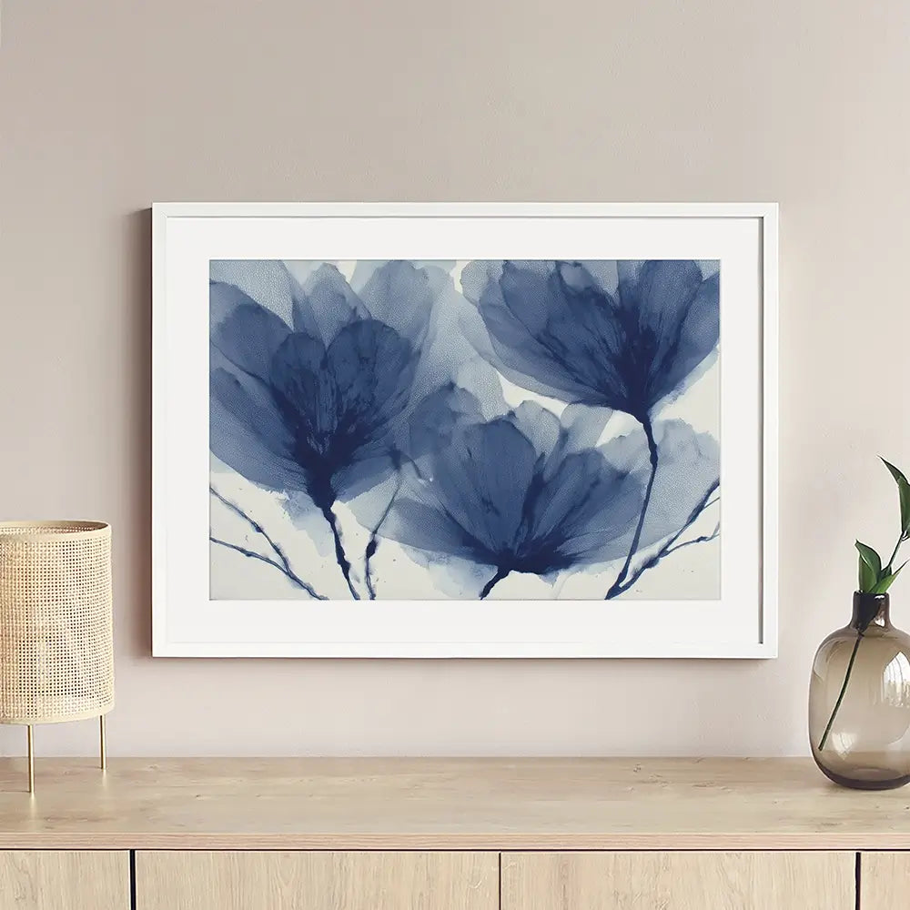 Indigo Dried Flowers Framed Art Print Indigo Dried Flowers Framed Art Print wall art product Chromatic Storm Studio