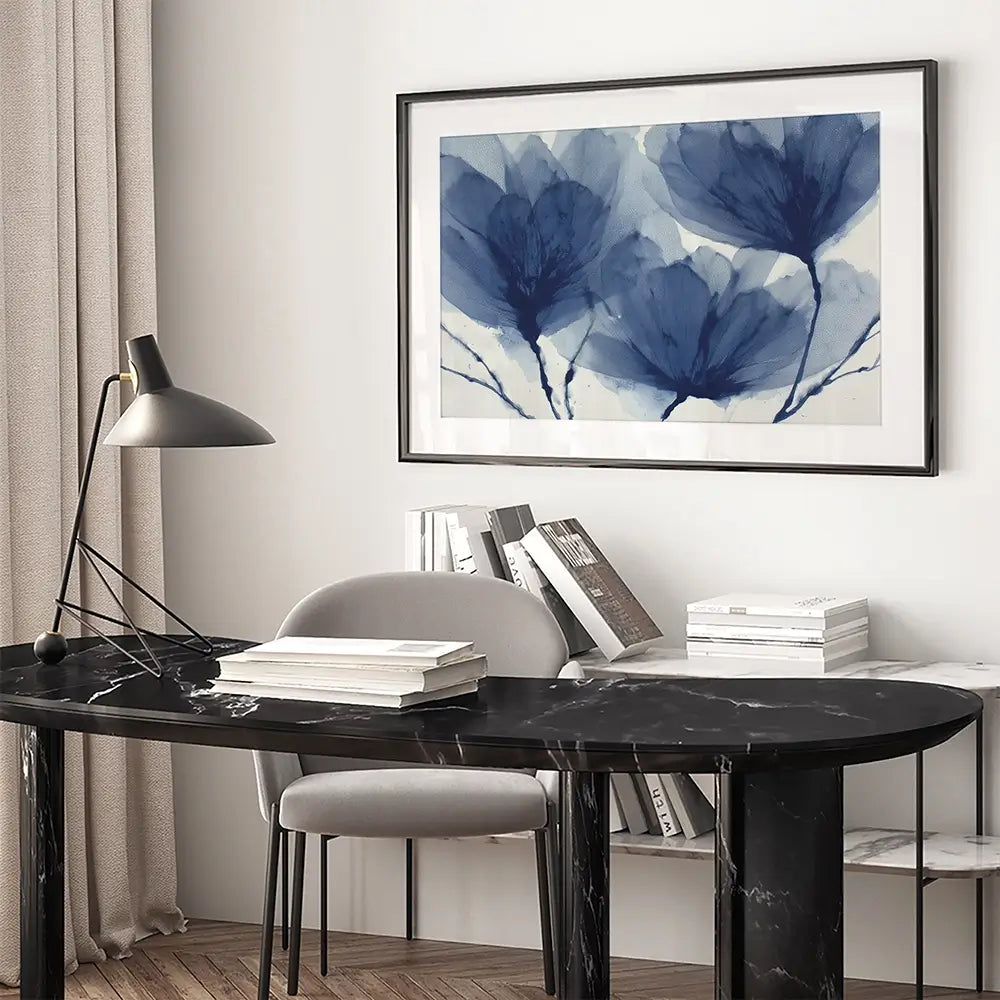Indigo Dried Flowers Framed Art Print Indigo Dried Flowers Framed Art Print wall art product Chromatic Storm Studio