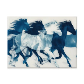 Indigo Running Horses Canvas Print Indigo Running Horses Canvas Print wall art product Chromatic Storm Studio
