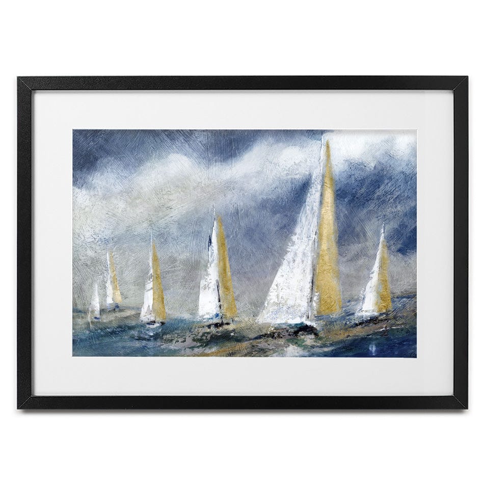 Indigo Swells Framed Art Print wall art product Carol Robinson