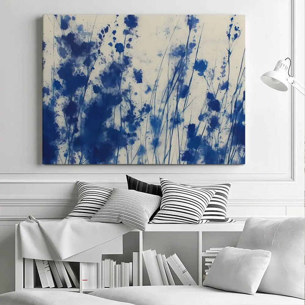 Indigo Wildflower Meadow Canvas Print Indigo Wildflower Meadow Canvas Print wall art product Chromatic Storm Studio