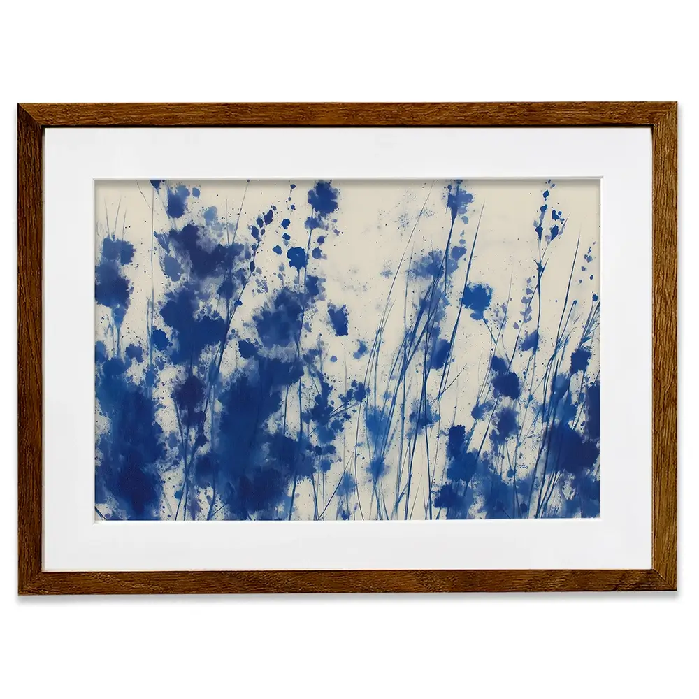 Indigo Wildflower Meadow Framed Art Print Indigo Wildflower Meadow Framed Art Print wall art product Chromatic Storm Studio