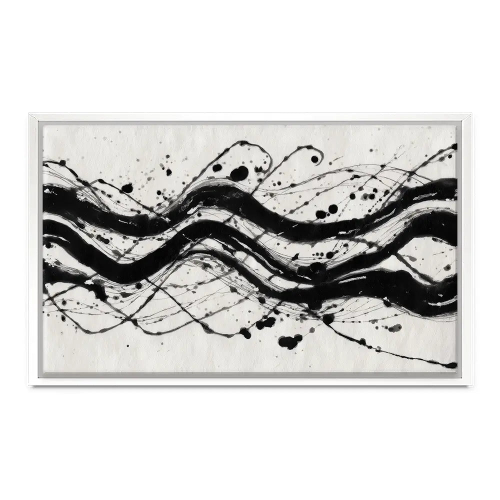Ink River Waves Canvas Print Ink River Waves Canvas Print wall art product Chromatic Storm Studio
