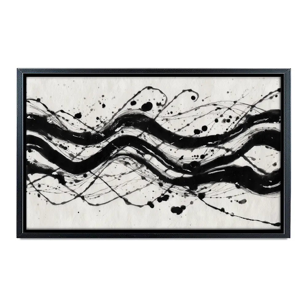 Ink River Waves Canvas Print Ink River Waves Canvas Print wall art product Chromatic Storm Studio