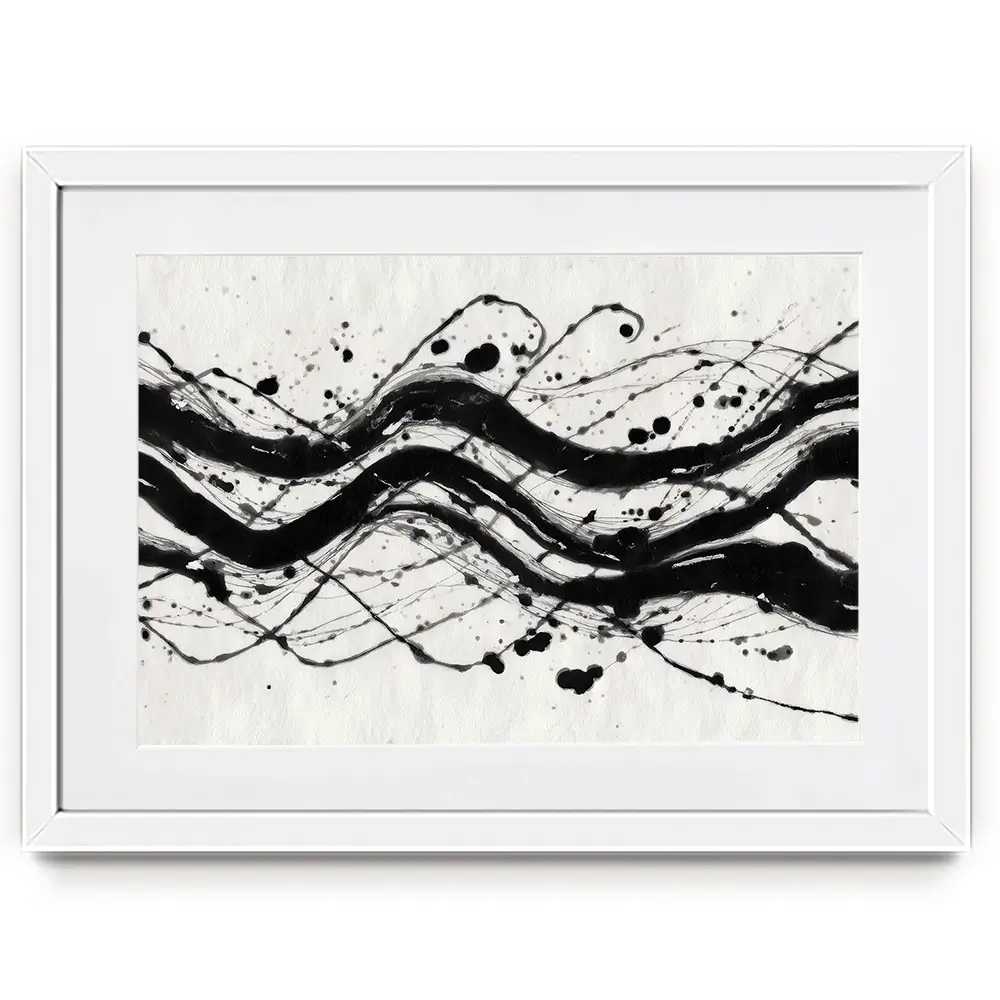 Ink River Waves Framed Art Print Ink River Waves Framed Art Print wall art product Chromatic Storm Studio