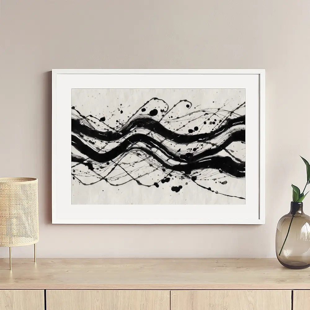 Ink River Waves Framed Art Print Ink River Waves Framed Art Print wall art product Chromatic Storm Studio