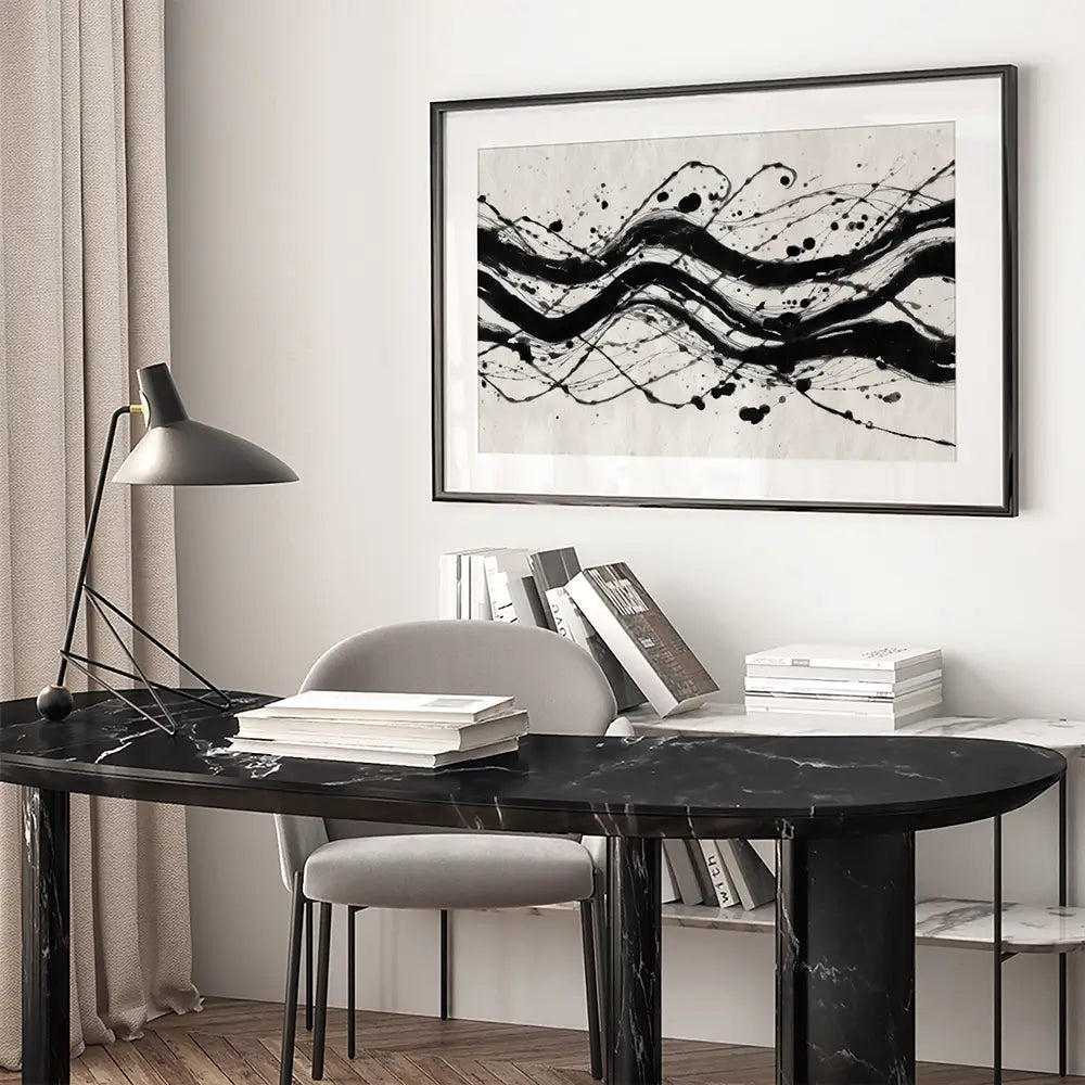 Ink River Waves Framed Art Print Ink River Waves Framed Art Print wall art product Chromatic Storm Studio