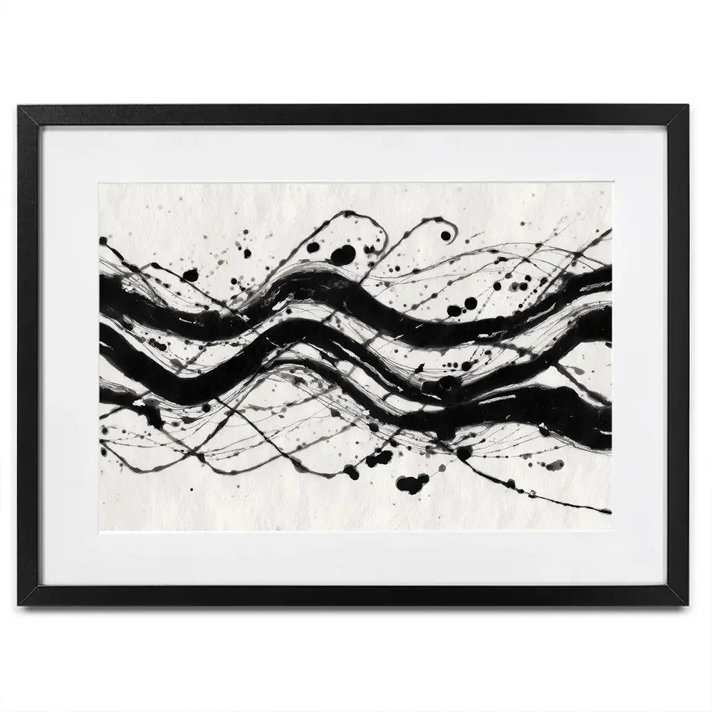 Ink River Waves Framed Art Print Ink River Waves Framed Art Print wall art product Chromatic Storm Studio