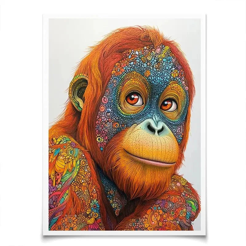 Inked Orangutan Art Print Inked Orangutan Art Print wall art product David Alexander Elder