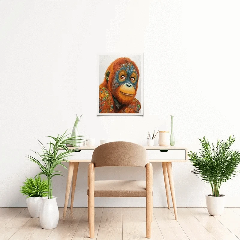 Inked Orangutan Art Print Inked Orangutan Art Print wall art product David Alexander Elder