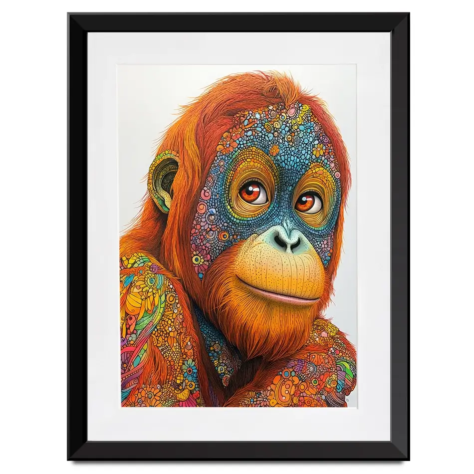 Inked Orangutan Framed Art Print Inked Orangutan Framed Art Print wall art product David Alexander Elder