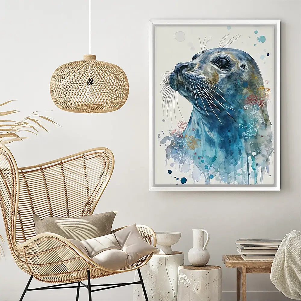 Inquiring Seal Canvas Print Inquiring Seal Canvas Print wall art product David Alexander Elder