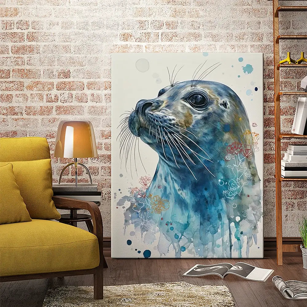 Inquiring Seal Canvas Print Inquiring Seal Canvas Print wall art product David Alexander Elder