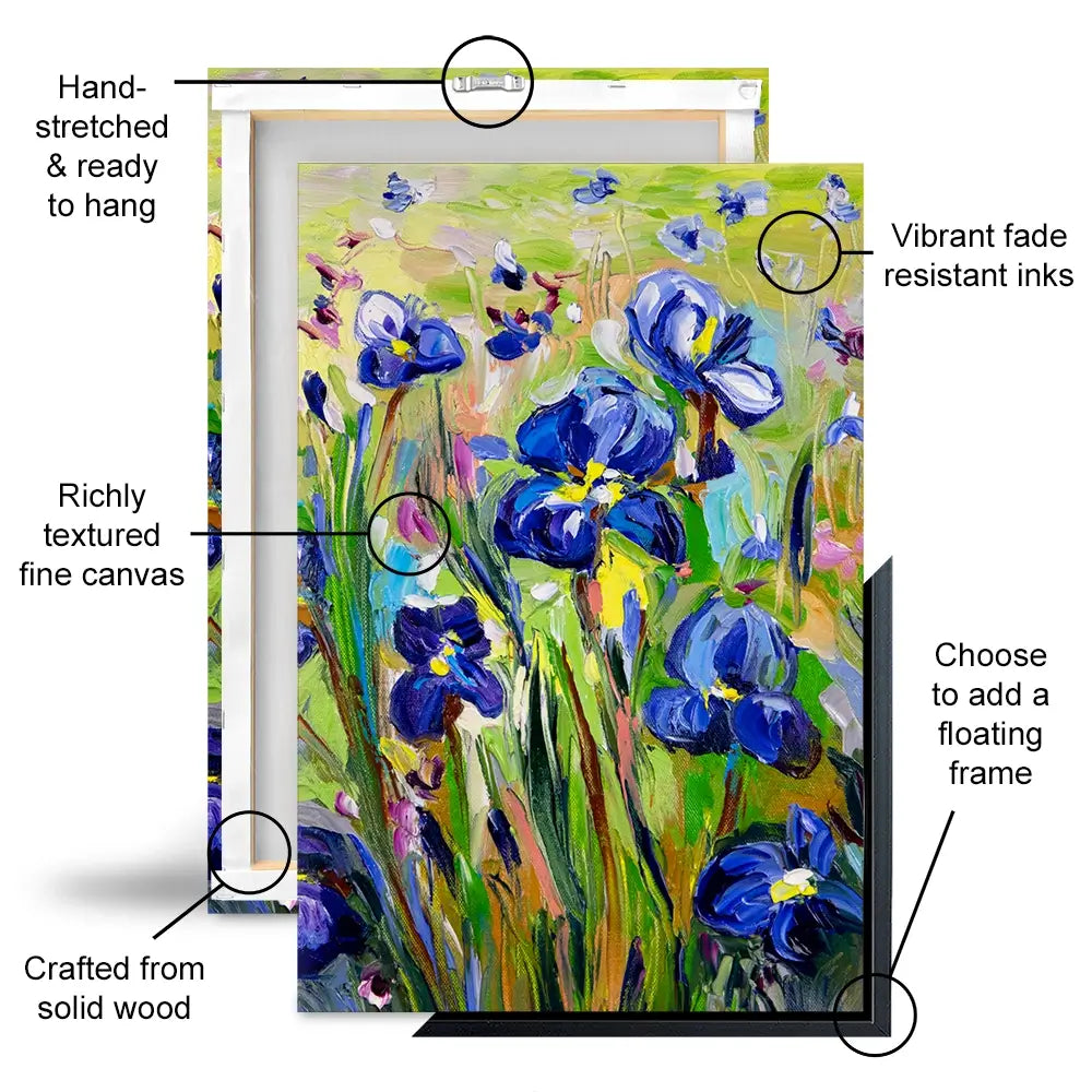 Iris Garden Canvas Print Iris Garden Canvas Print wall art product Ekaterina Ermilkina