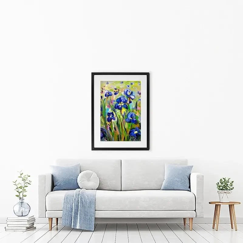 Iris Garden Framed Art Print Iris Garden Framed Art Print wall art product Ekaterina Ermilkina