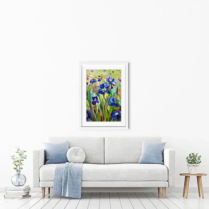 Iris Garden Framed Art Print Iris Garden Framed Art Print wall art product Ekaterina Ermilkina