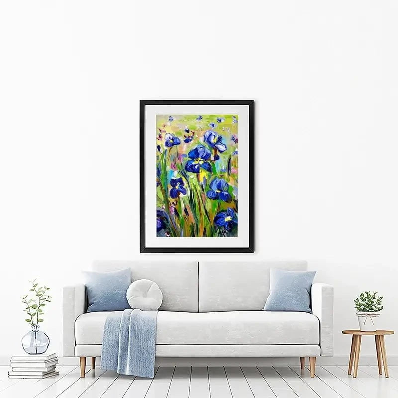 Iris Garden Framed Art Print Iris Garden Framed Art Print wall art product Ekaterina Ermilkina