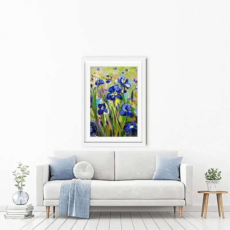 Iris Garden Framed Art Print Iris Garden Framed Art Print wall art product Ekaterina Ermilkina