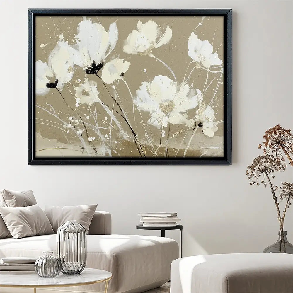 Ivory Petal Scatter Canvas Print Ivory Petal Scatter Canvas Print wall art product Chromatic Storm Studio