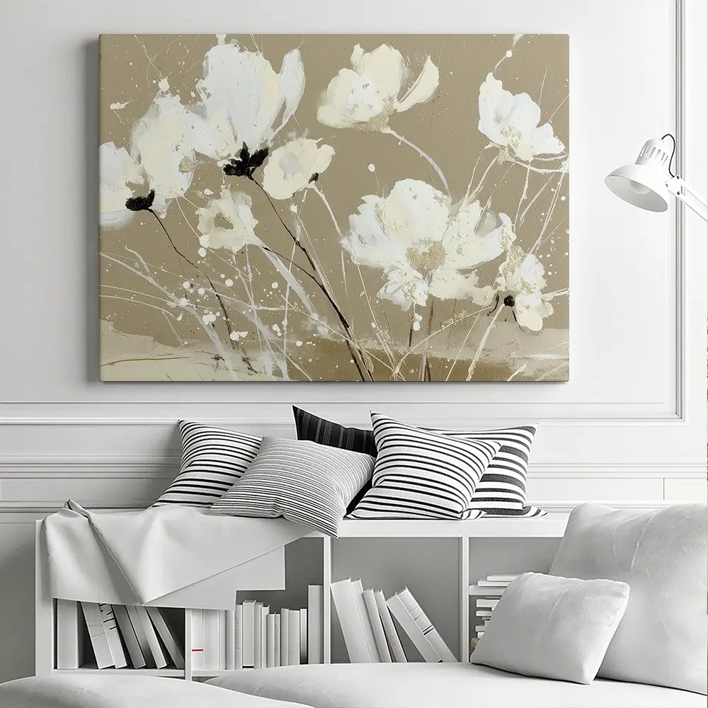 Ivory Petal Scatter Canvas Print Ivory Petal Scatter Canvas Print wall art product Chromatic Storm Studio