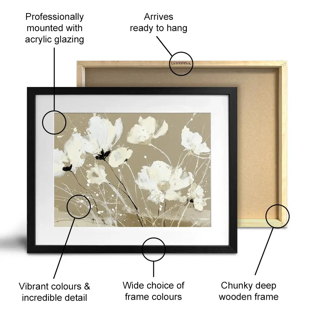 Ivory Petal Scatter Framed Art Print Ivory Petal Scatter Framed Art Print wall art product Chromatic Storm Studio
