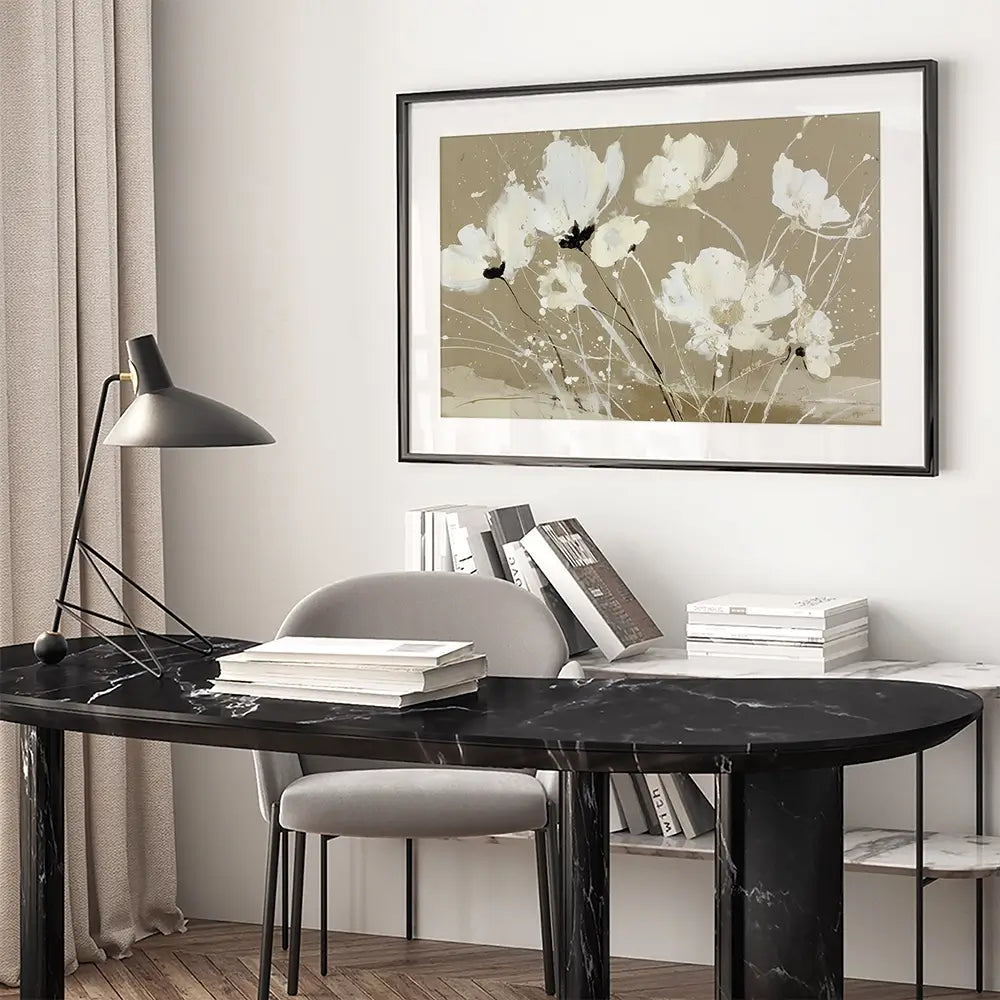 Ivory Petal Scatter Framed Art Print Ivory Petal Scatter Framed Art Print wall art product Chromatic Storm Studio
