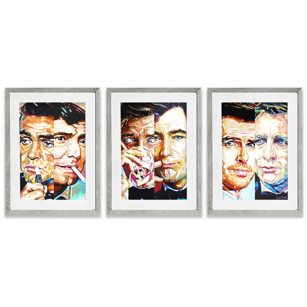 James Bond Collection Framed Art Print Trio James Bond Collection Framed Art Print Trio wall art product Juliet Stockton