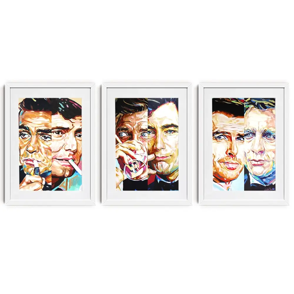 James Bond Collection Framed Art Print Trio James Bond Collection Framed Art Print Trio wall art product Juliet Stockton