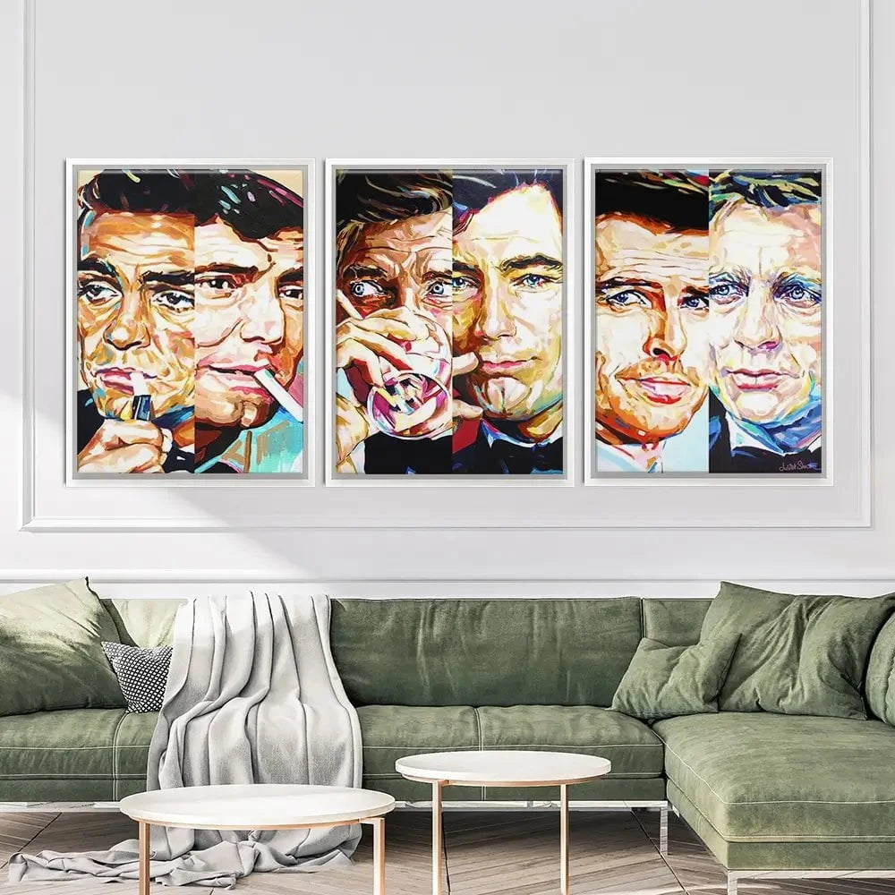 James Bond Collection Trio Canvas Print James Bond Collection Trio Canvas Print wall art product Juliet Stockton