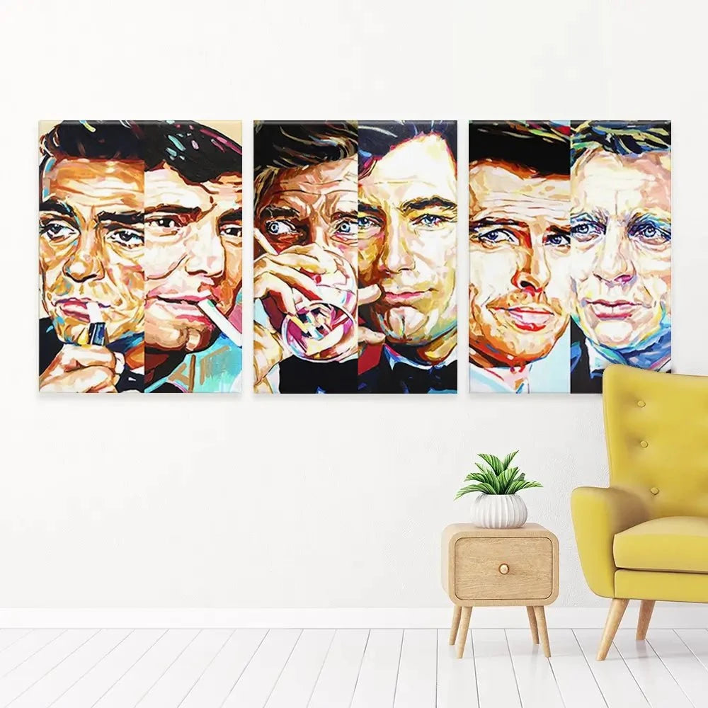 James Bond Collection Trio Canvas Print James Bond Collection Trio Canvas Print wall art product Juliet Stockton