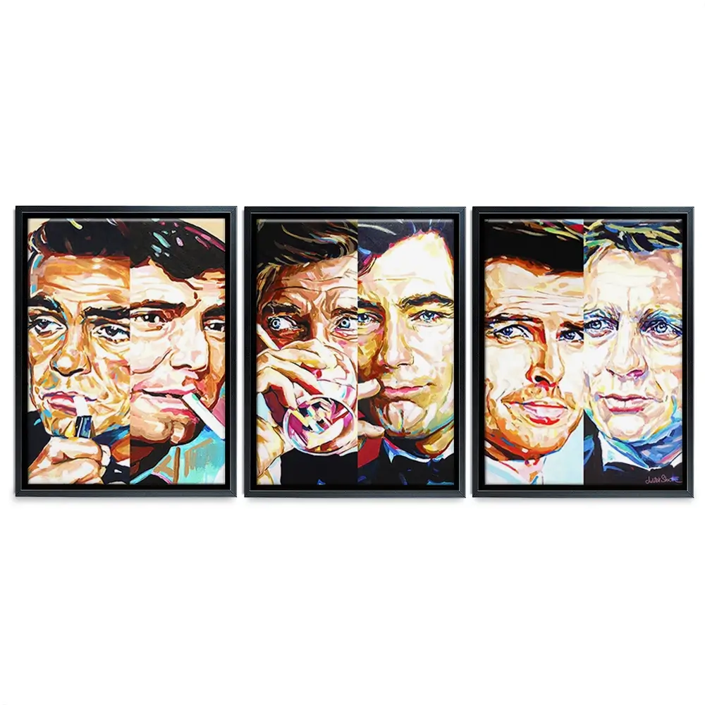 James Bond Collection Trio Canvas Print James Bond Collection Trio Canvas Print wall art product Juliet Stockton