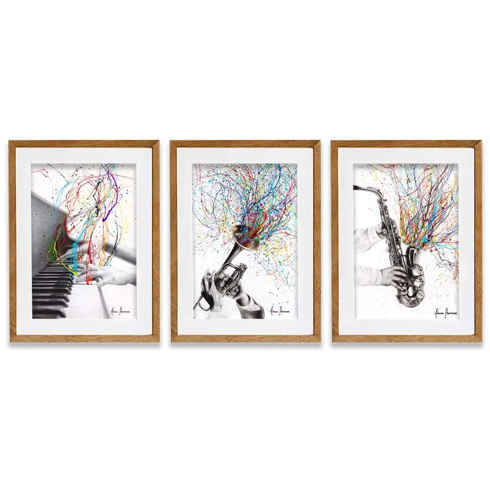 Jazz Band Framed Art Print Trio Jazz Band Framed Art Print Trio wall art product Ashvin Harrison