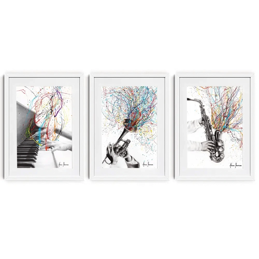 Jazz Band Framed Art Print Trio Jazz Band Framed Art Print Trio wall art product Ashvin Harrison
