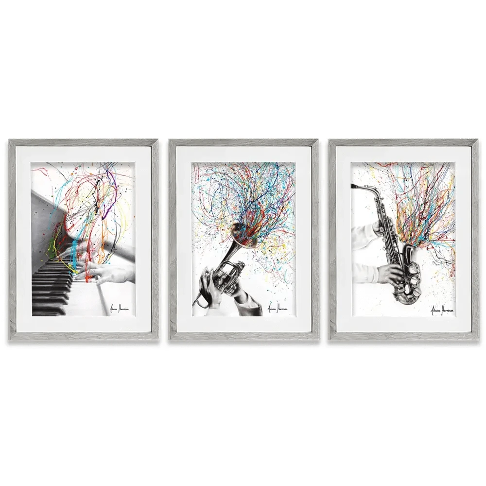 Jazz Band Framed Art Print Trio Jazz Band Framed Art Print Trio wall art product Ashvin Harrison