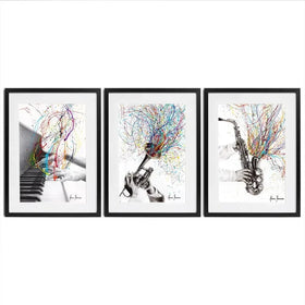 Jazz Band Framed Art Print Trio Jazz Band Framed Art Print Trio wall art product Ashvin Harrison