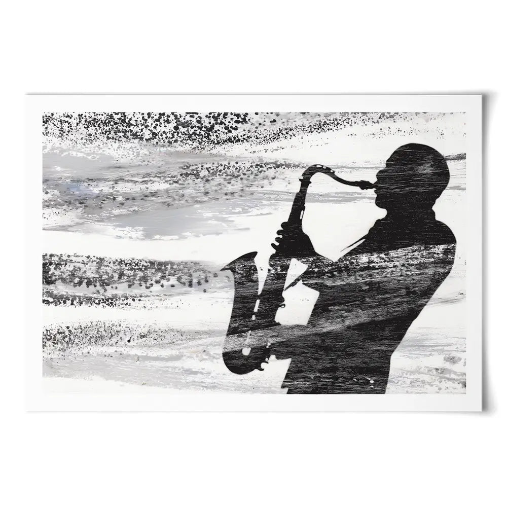 Jazz Silhouette Art Print Jazz Silhouette Art Print wall art product Chromatic Storm Studio