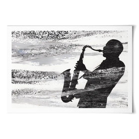 Jazz Silhouette Art Print Jazz Silhouette Art Print wall art product Chromatic Storm Studio