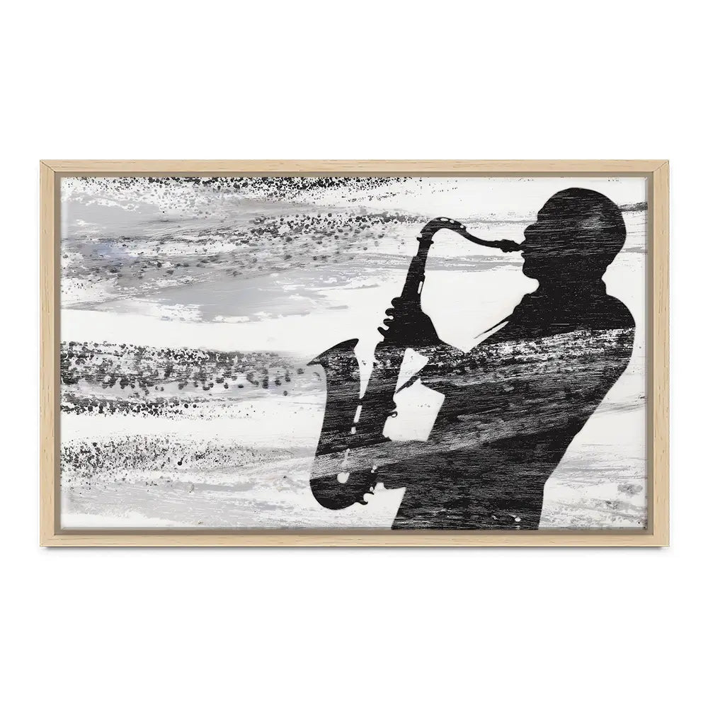 Jazz Silhouette Canvas Print Jazz Silhouette Canvas Print wall art product Chromatic Storm Studio
