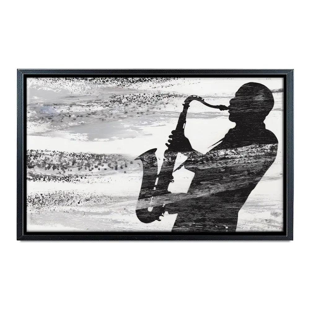 Jazz Silhouette Canvas Print Jazz Silhouette Canvas Print wall art product Chromatic Storm Studio
