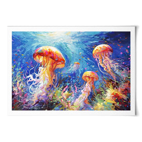 Jellyfish Serenade Art Print Jellyfish Serenade Art Print wall art product Leon Devenice