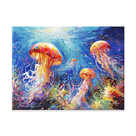 Jellyfish Serenade Canvas Print Jellyfish Serenade Canvas Print wall art product Leon Devenice