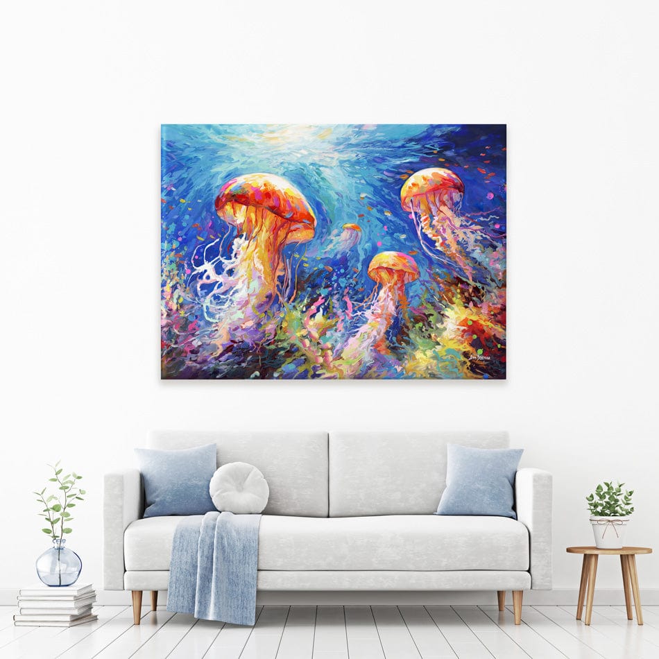 Jellyfish Serenade Canvas Print wall art product Leon Devenice