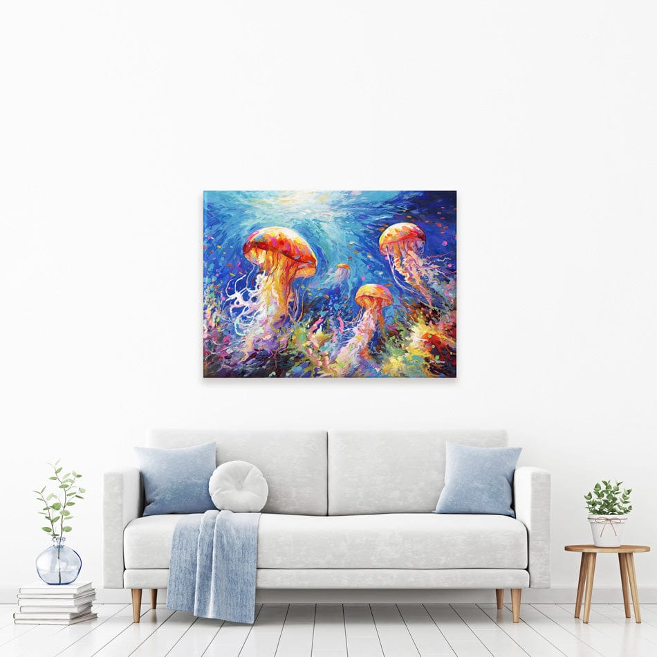 Jellyfish Serenade Canvas Print wall art product Leon Devenice