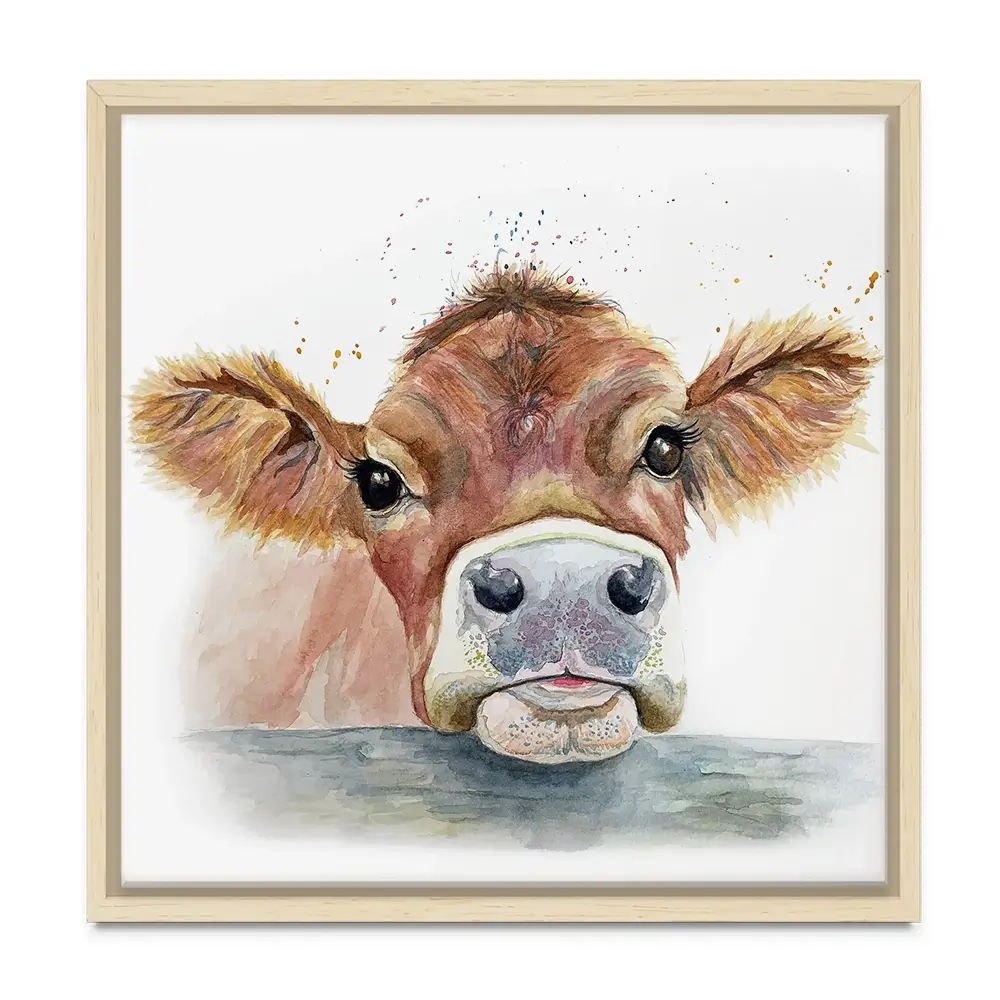Jersey Cow Square Canvas Print Jersey Cow Square Canvas Print wall art product Karen Sutton