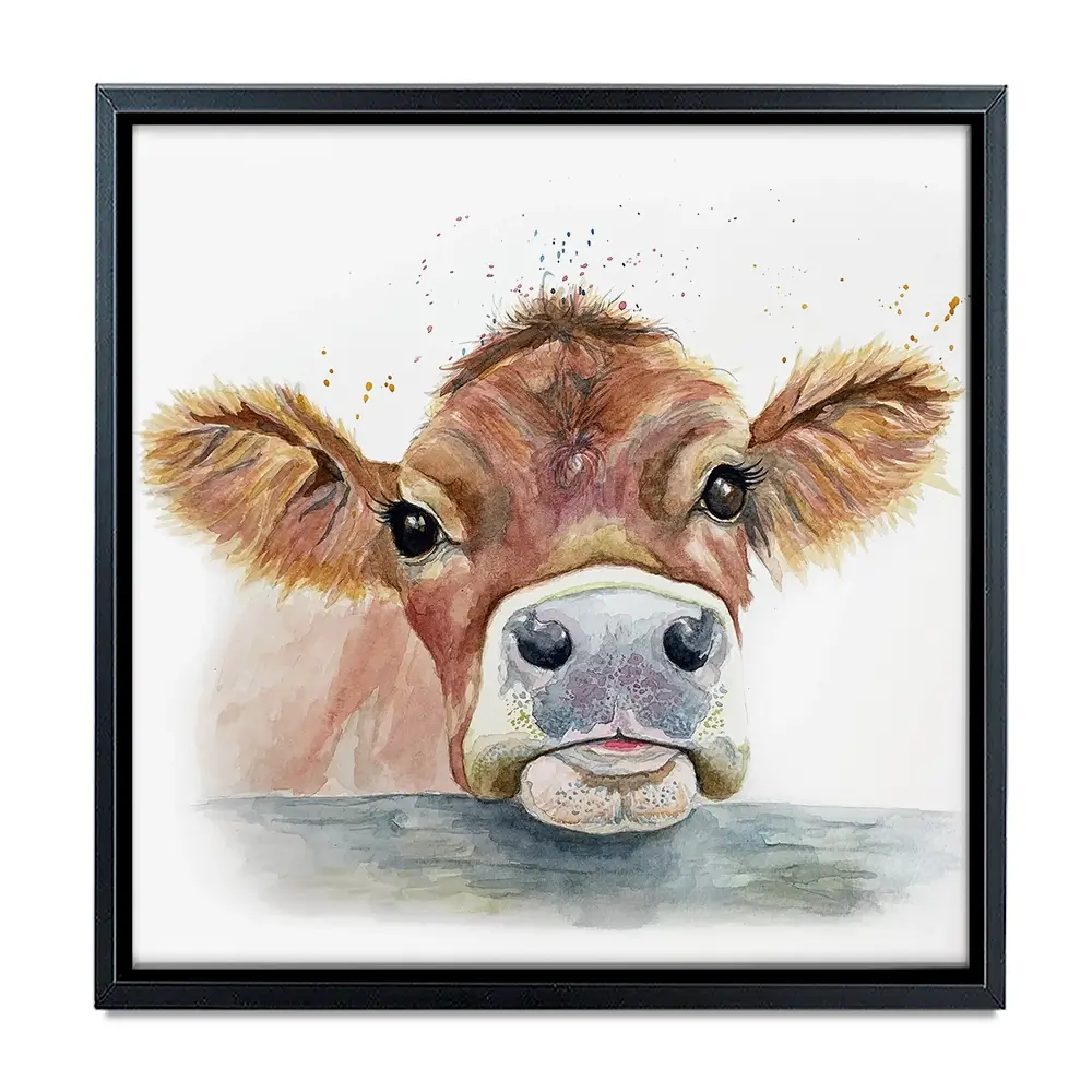 Jersey Cow Square Canvas Print Jersey Cow Square Canvas Print wall art product Karen Sutton