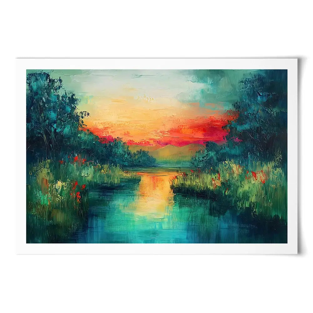 Jewel Tone Lake Art Print Jewel Tone Lake Art Print wall art product Gina Kelly - Independent