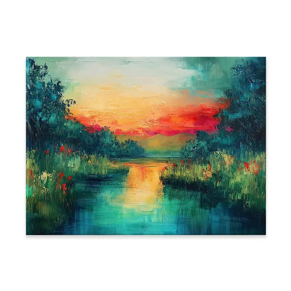Jewel Tone Lake Canvas Print Jewel Tone Lake Canvas Print wall art product Gina Kelly - Independent